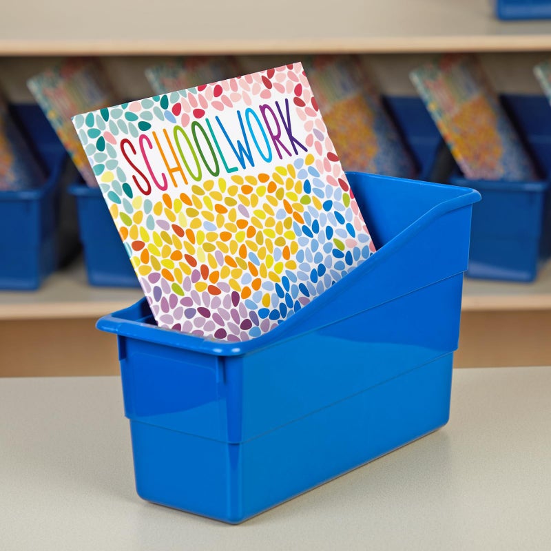 Really Good Stuff Durable Book and Binder Holders 12 Pack, Blue - Ideal for Narrow or Vertical Storage Needs - Book, Magazine, File Folder, and Binder Holders - Classroom Organization Made Easy - Image 5